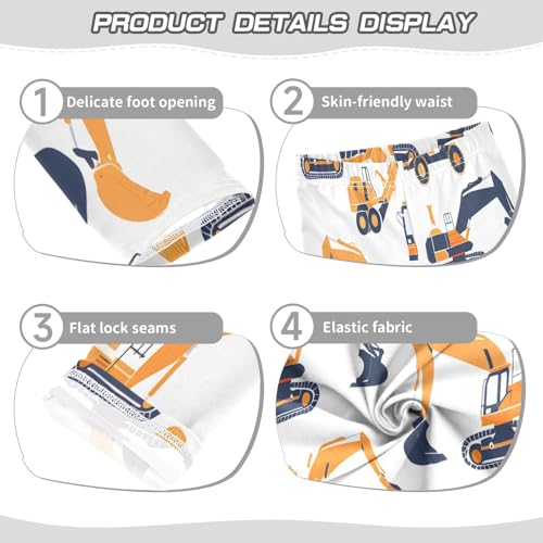 Bolaz Toddler Girls Leggings Printed Yoga Pants Leggings Orange Excavating Machinery for Kids3