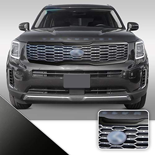 Front Grille Trim Chrome Delete Blackout Precut Vinyl Wrap Overlay Kit Compatible with Kia Telluride 2020 2021 - Metallic Matte Chrome Black
