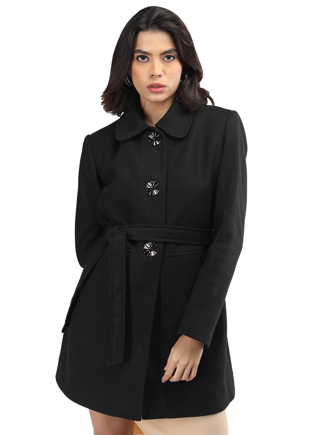 Women Winter Wear Single Breasted Long Coat-image-7
