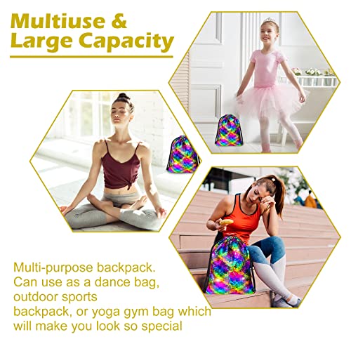 Alritz Mermaid Sequin Drawstring Bags Reversible Sequin Dance Bags Gym Backpacks For Women Girls #TOP5
