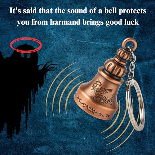 Image of FOSSE Guardian Bell KeyChain for Bike and Car | Tibetan Key Chain Good Luck Key Chain (copper) (1 Pc)