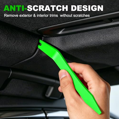 Image of 14PCS Auto Trim Removal Tool kit, Car Clip Removal Tools Kit No Scratch Plastic Pry Tool Door Panel Rivet Pliers Tool Kit,Interior Fastener Puller Set for Vehicle Dash Radio Audio Installer Green