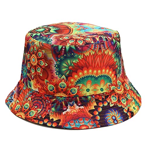 Image of Quanhaigou Bucket Hat for Men Women,Packable Reversible Printed Sun Hats,Fisherman Outdoor Summer Travel Hiking Beach Caps