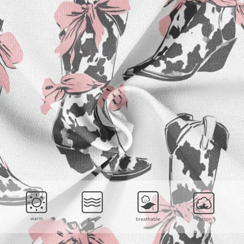 Wusikd Cow Print Boots Girls' Underwear Cotton Pink Bows Girls Briefs Soft Toddler Underwear 2T3