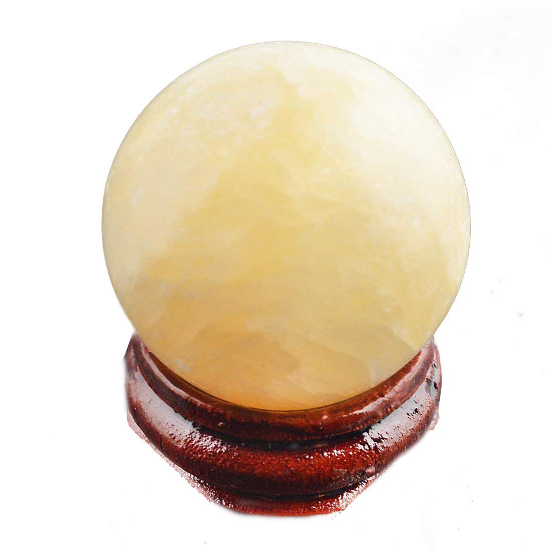fengshuisale Natural Yellow Jade Ball 1.34 Inch with Stand and Free Red String Bracelet Y1393