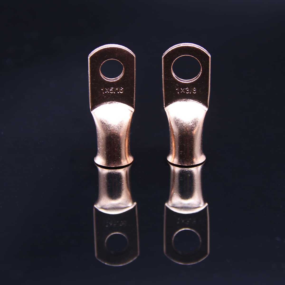 AARTERZZA 10PCS 3/8" 5/16" Electrical Wire Copper Crimp/Welding Terminals Cable Lug Eyelet Ring Connectors 1/0 AWG-8AWG Kit(1AWG,10mm)