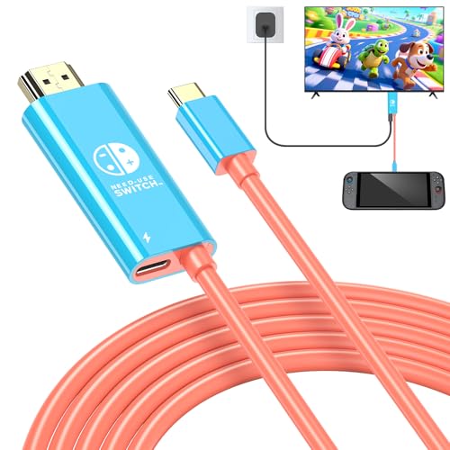 Switch 2 Câble HDMI Remplacer Station D'accueil pour Nintendo Switch, 2M Cordon Adaptateur TV Portable pour Voyage Prise en Charge 4K@60Hz/18 Gbps/USB C 3.2/HDMI 2.0/PD100W Jouer Pendant le Chargement
