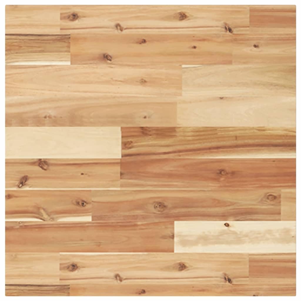 Estantería para lavabo de pared de madera maciza de acacia y acero blanco, consola de lavabo de 50 x 50 cm, resistente estantería de pared para lavabo superior y estante de baño
