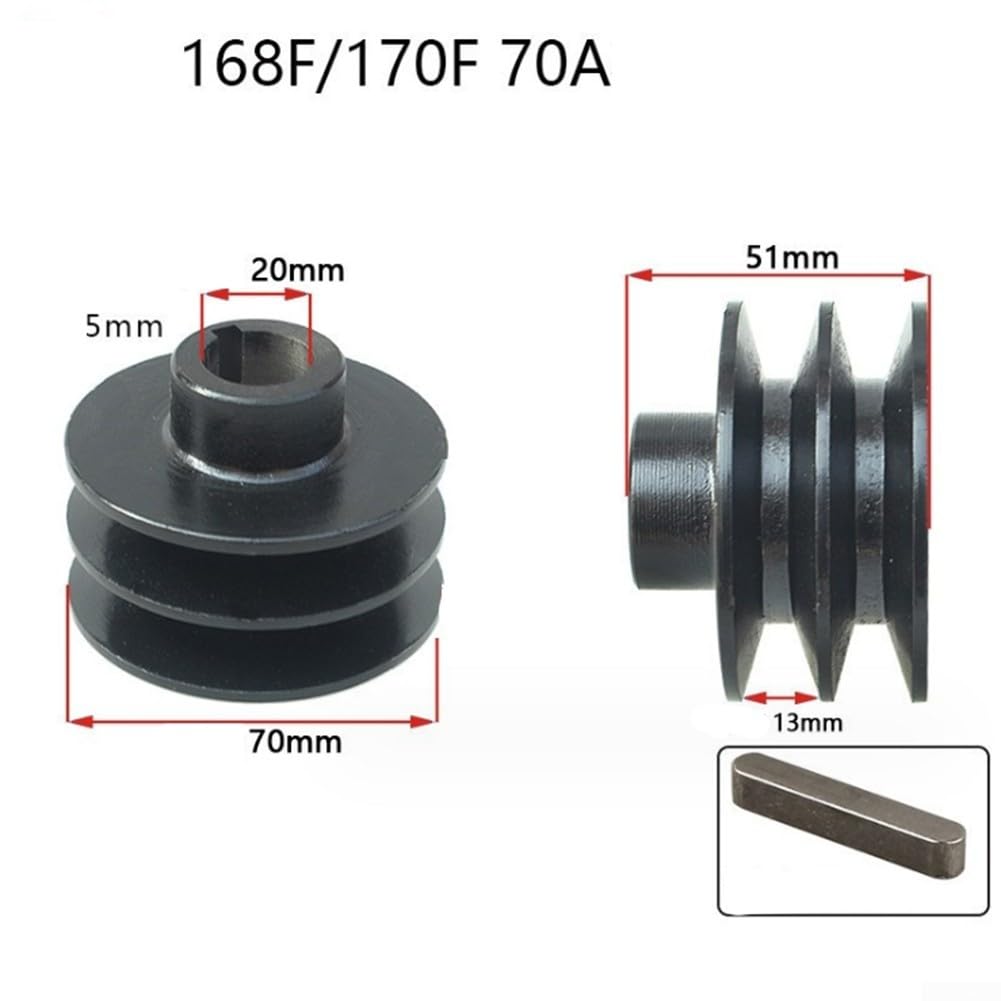 Polea de correa de doble canal 168/170F 55A 70A para motor gasolina diésel