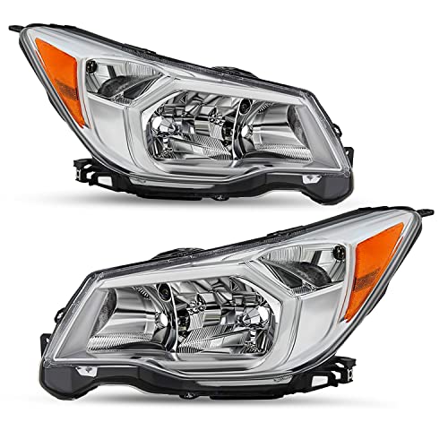 SOCKIR Halogen Headlight Assembly Compatible with 2014-2016 Subaru Forester OE Style Replacement Headlamp Driver & Passenger Side