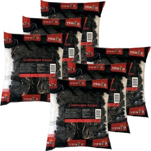 Venco Holland Lakritze Limburgse Katjes 6 Packungen a 1kg (starkes Lakritz)