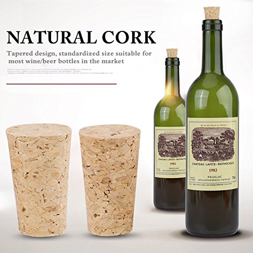 Bouchons en liège naturel, 50 pièces bouchons à vin bouchons en bois pour bouteilles de vin bouchons pour bouteilles (22 * 17 * 35mm) - Image 3