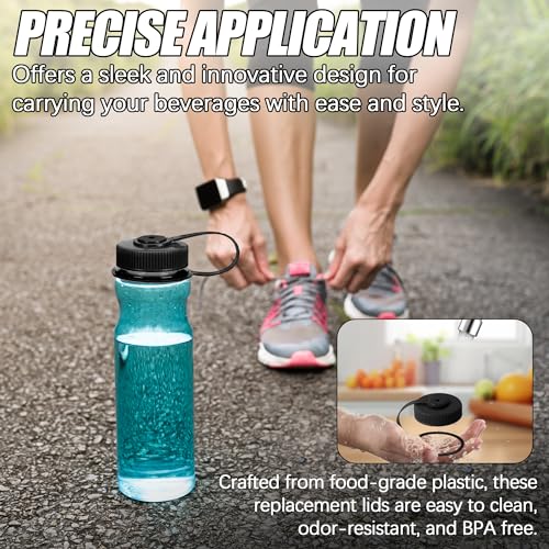Image of TonGass 3-Pack Water Bottle Lid Compatible with 32oz Wide Mouth Water Bottle Replacement Cap for 63mm Mouth Water Bottle Lid Replacement Water Bottle Cap