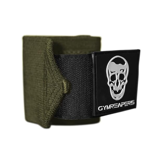 Gymreapers Wrist Wraps Weightlifting - Stiff Heavy Duty 18 inch Wraps With Thick Thumb Loop For Powerlifting, Bodybuilding, Cross Training, & Heavy Presses (OD Green, 18") by Gymreapers - Image 3
