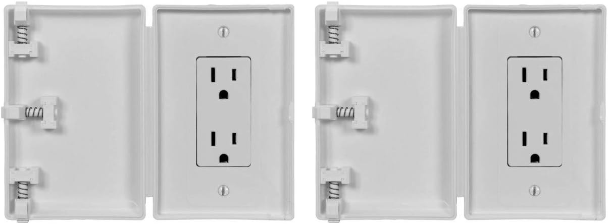 Baby Toddler Pet Wall Outlet Cover for Modern Decora Leviton Legrand Wide Style, Electrical Safety Guard for Home and Business, Made in USA (White, 2 Count)