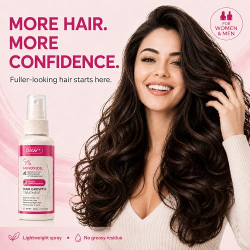 Image of 5% Minoxidil for Women Hair Growth: Minoxidil for Men - Topical Minoxidil Spray for Women - Hair Growth Serum Minoxidil with Biotin - Regrow Stronger Thicker Longer Hair - Hair Loss Solution, 2 Pack