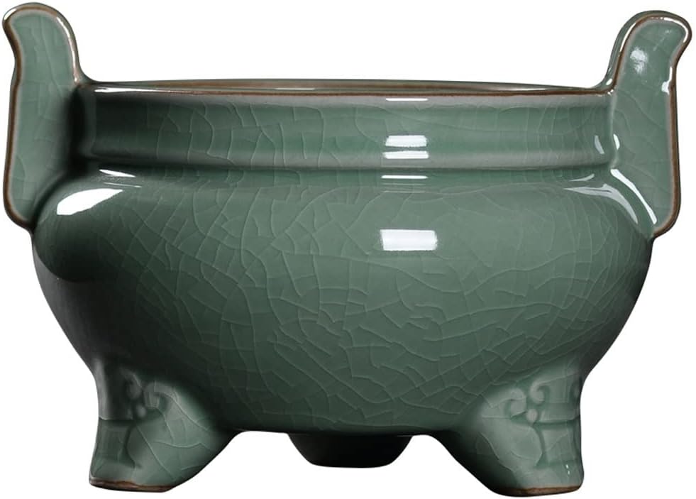 Incense Holder Incense Burner Incense Waterfall Celadon Censer Large Household Indoor Worship Censer Furnace Buddha Hall Antique Ceramic Ornaments Backflow Incense Burner