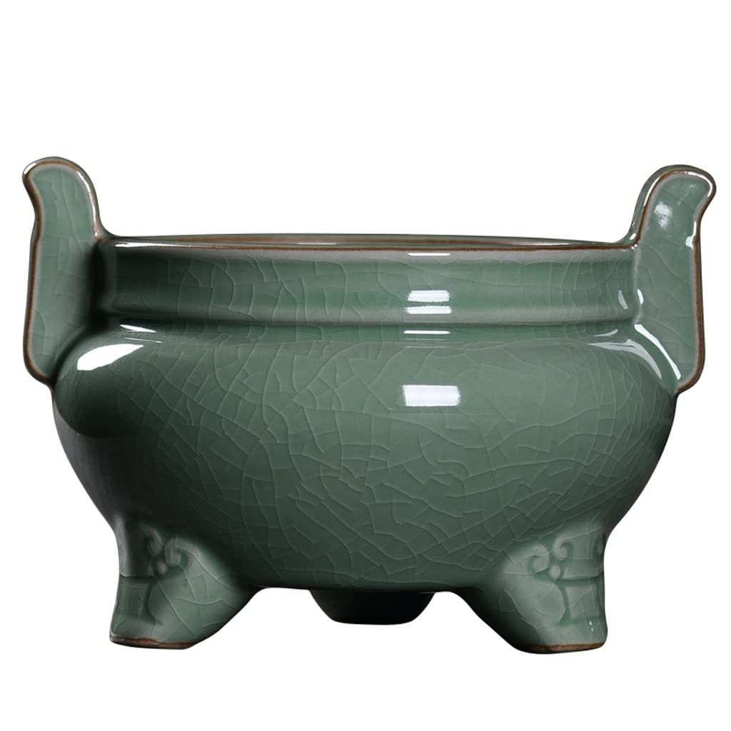 Incense Holder Base Celadon Censer Large Household Indoor Worship Furnace Buddha Hall Antique Ceramic Ornaments