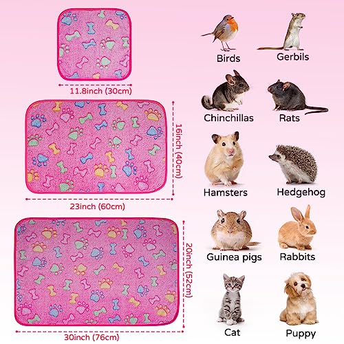 Ladadee Waterproof Guinea Pig Blankets, 1 Pack 3 Washable Guinea Pig Fleece Cage Liners thumb #2