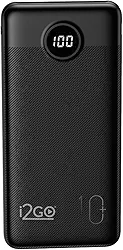 I2GO, Carregador Portátil (Power Bank) Ultra Rápido 10000mAh, Power Delivery 20W, 2 Saídas USB + 1 Saída/Entrada USB-C, Preto, i2GO PRO