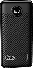 I2GO, Carregador Portátil (Power Bank) Ultra Rápido 10000mAh, Power Delivery 20W, 2 Saídas USB + 1 Saída/Entrada USB-C, Preto, i2GO PRO