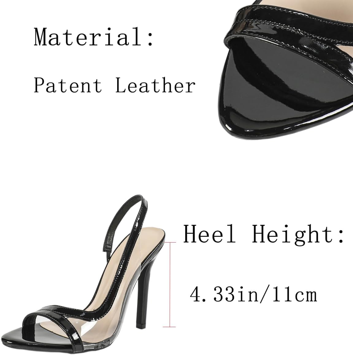 Clear Heels for Women Sexy Slingback Stilettos Heeled Sandals Open Toe High Heels Pumps Wedding Bride Party Prom Dress Shoes - Image 5