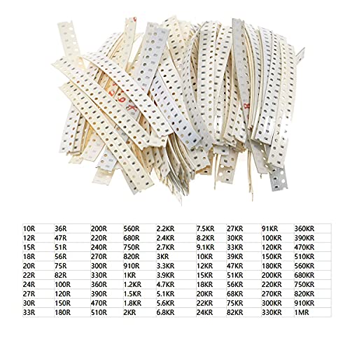 Kit assorti 1800pcs 90values x 20pcs de résistance CMS pour projets électroniques