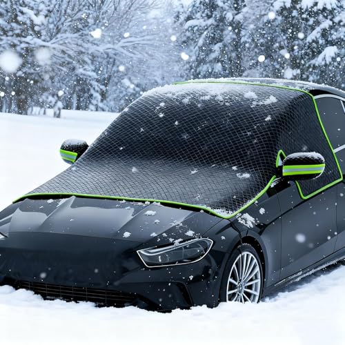 THOMIX Couverture Pare Brise Avant Voiture pour Ford Mondeo 2013-2025, Repliable Magnétiques Protege, Pare Soleil Voiture Anti Givre Neige Anti Glace UV Soleil Protection,A Green