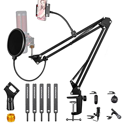 Boom Arm for hyperx quadcast ,Heavy DutyÂ Adjustable Microphone Boom Arm Gaming Microphone Suspension Boom Scissor Arm Stand with Pop Filter for hyperx quadcast,Blue Yeti, Razer Seiren x,Snowball