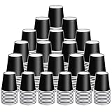 Huaiid 300 vasos de papel pequeños de 85.0 g, mini vasos de baño desechables negros, vasos desechables para enjuague bucal, vasos de papel desechables pequeños, tazas de espresso, vasos de papel para