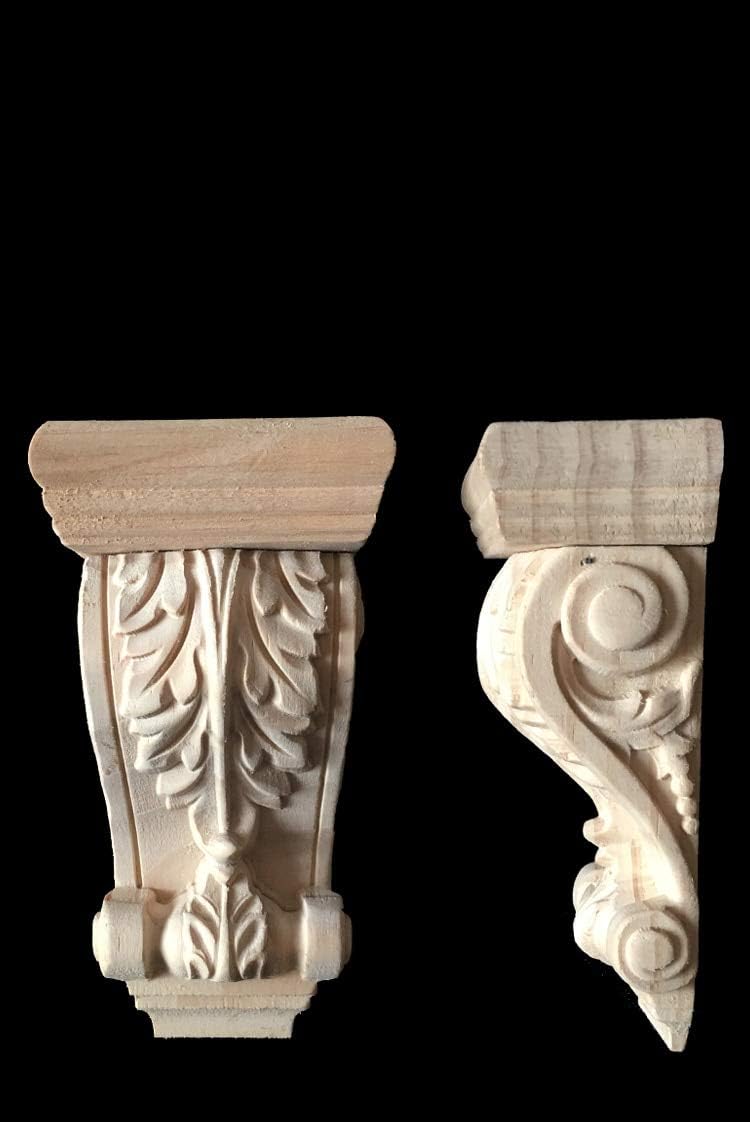 ZAMTAC European Decorative Wood Door Carving Applique Corbel Aisle Decoration Rome Stigma Vintage Home Decor Artesanato Craft Figurine - (Color: 21x12x7cm)