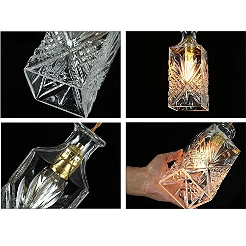 Lámpara de techo Edison con vidrio tallado y luces LED modernas para barra de bar modelo B 4