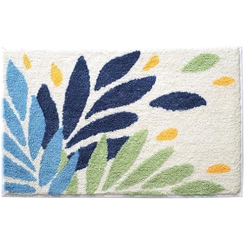 Hi Space Bathroom Rugs Mat 31.5x19.7IN Leaves Bath Mat for Bathroom Non Slip Machine Washable Soft Absorbent Cute Bath Rug Plush Bath Carpet for Tub Shower Sink Fluffy Entryway Doormat Cover