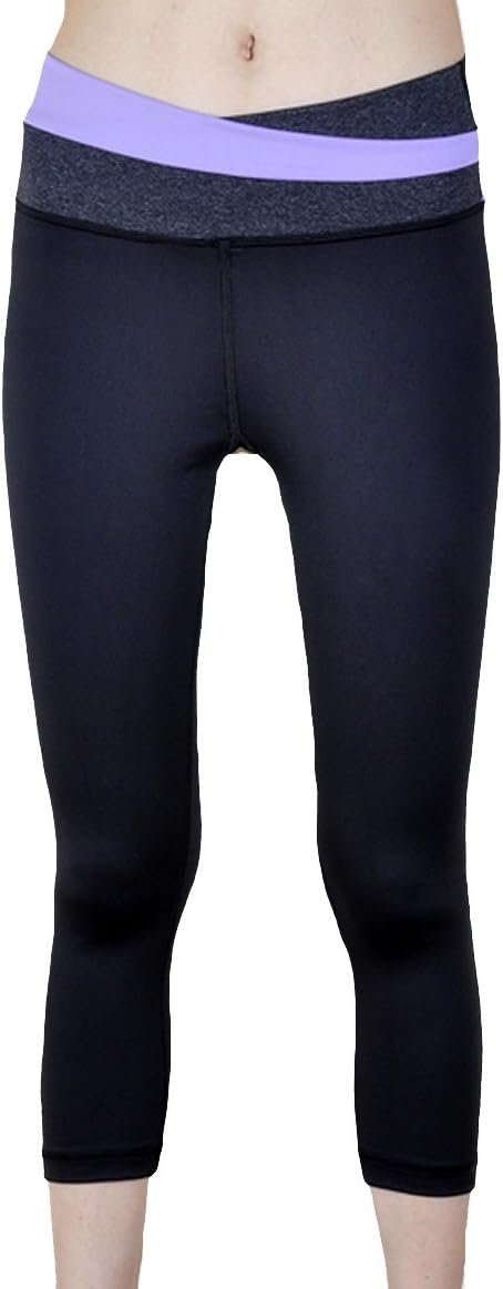 VANGONA Womens Yoga Foldover Capris Leggings Tights Cropped Pants with Pockets
