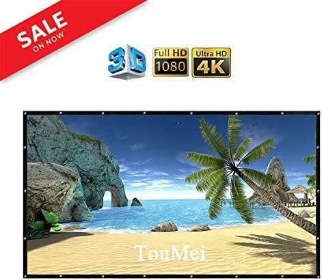 84 Inch portable Projector Screen Foldable Material: PVC 16:9 Easy to Clean HD Projection Screens Suitable for KTV, meeting rooms and outdoor leisure, open-air movies by TOUMEIT