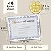 Certificate of Completion Paper Sheets - 8.5 x 11 in, Blue Floral Border & Gold Foil Seals, 48 Count - Award Certificate Paper for Printing & Student Recognition