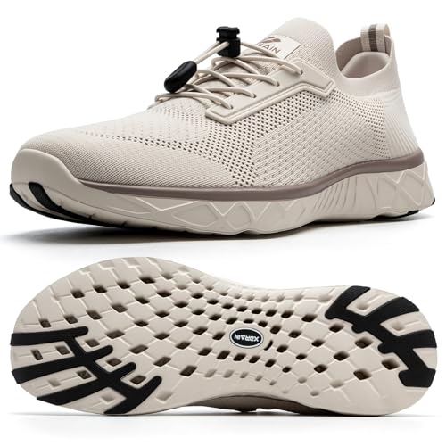 AQUA STEPS Water Shoes for Men, Qucik-Dry Swim Shoes, Barefoot Shoes Men for Beach, Pool Oatmeal US 12