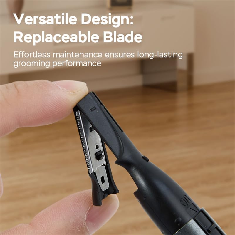 Image of Upgraded Eyebrow Trimmer for Men, Precision Detailer, Battery-Powered Eyebrow Razor with Rinseable Blade, Facial Hair Trimmer with Comb, Compact Pen-Size, Safe Painless Shaver