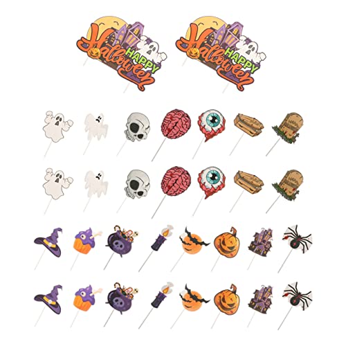 ABOOFAN 32 peças de decoração DIY de bruxa ou coquetel Dia das Bruxas Cuake Lua Caixão Comida Sobrem