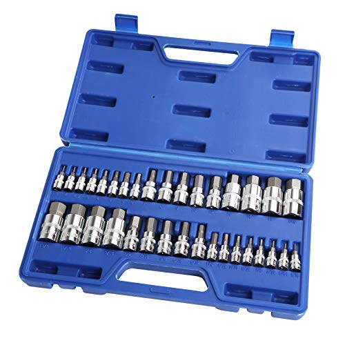 Replacement Tools Set for Master Hex Bit Set - 34pc SAE and Metric Socket Set Standard Allen 1/4