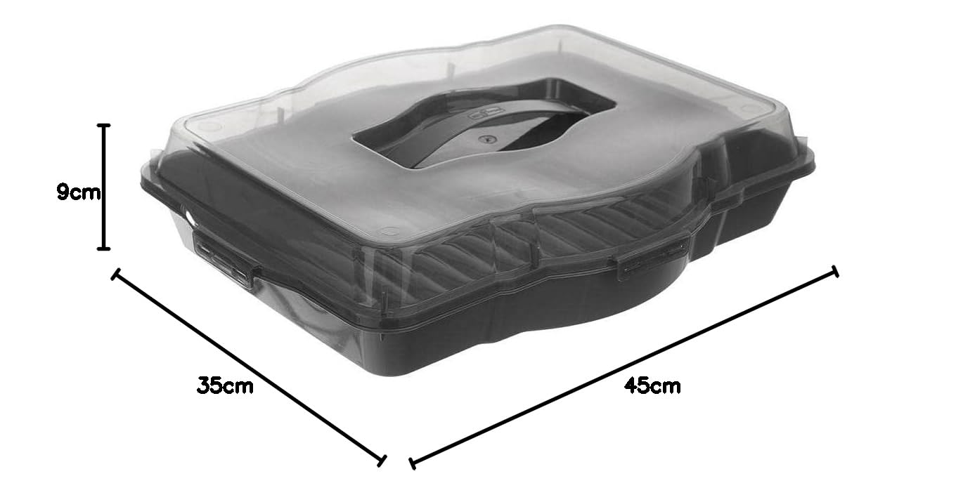 orion group Contenitore da cucina per il trasporto degli alimenti | con coperchio, maniglia per torte, 45 x 35 x 9,5 cm
