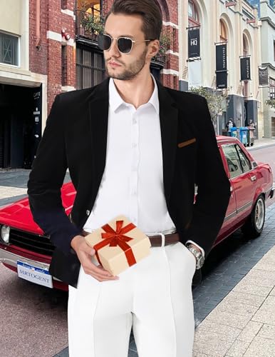 Mens Casual Corduroy Blazer Sport Coat Slim Fit One Button Notch Lapel Suit Jacket for Daily Wear, Work, Wedding & Party3