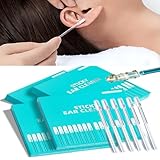 48 Pack Enhanced Adhesive Ear Digging Stick for Children's Safety Ear Cleaner for Adult Spiral Ear Wax Removal Ear Scoop Earwax Remover Tool with Dust Cover Packaging (L)