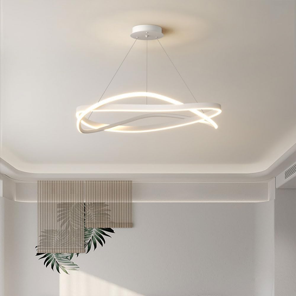 KXEcoLife Chandelier Pendant Light, Modern LED Suspension Fixture, Dimmable and Adjustable Indoor Lighting for Kitchen Living Spaces