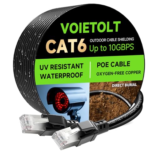 Cat 6 Outdoor Ethernet Cable 150 ft, VOIETOLT Pure Copper High Sp...