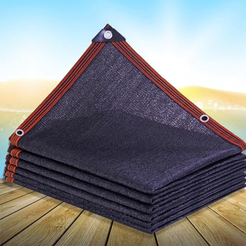 YiHYSj-Malla de Sombra para Exterior 6mx3m Sombra con Ojales 90% UV toldo terrazas Malla Sombreo y Ocultación Tejido de Polietileno Transpirable para Jardín, Huerto, Balcón-Negro
