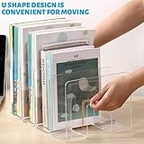 Marte Vanci 4 Slots Acrylic Magazine Holder Desktop File Sorter Organiser Rack Bookshelf Lever Arch Filing Rack Clear Kitchen Wrap Organiser Handbag Cluthes Storage Divider 2 Pack - Image 7