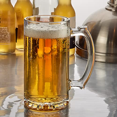 PARNOO Classic Gient Glass Beer Stein, Traditional Beer Mugs with