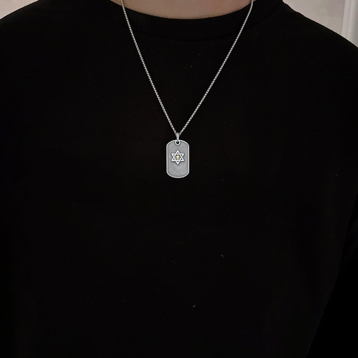 Star of David Necklace 925 Sterling Silver Jewish Star Pendant Jewelry Gifts for Men Women - Image 2