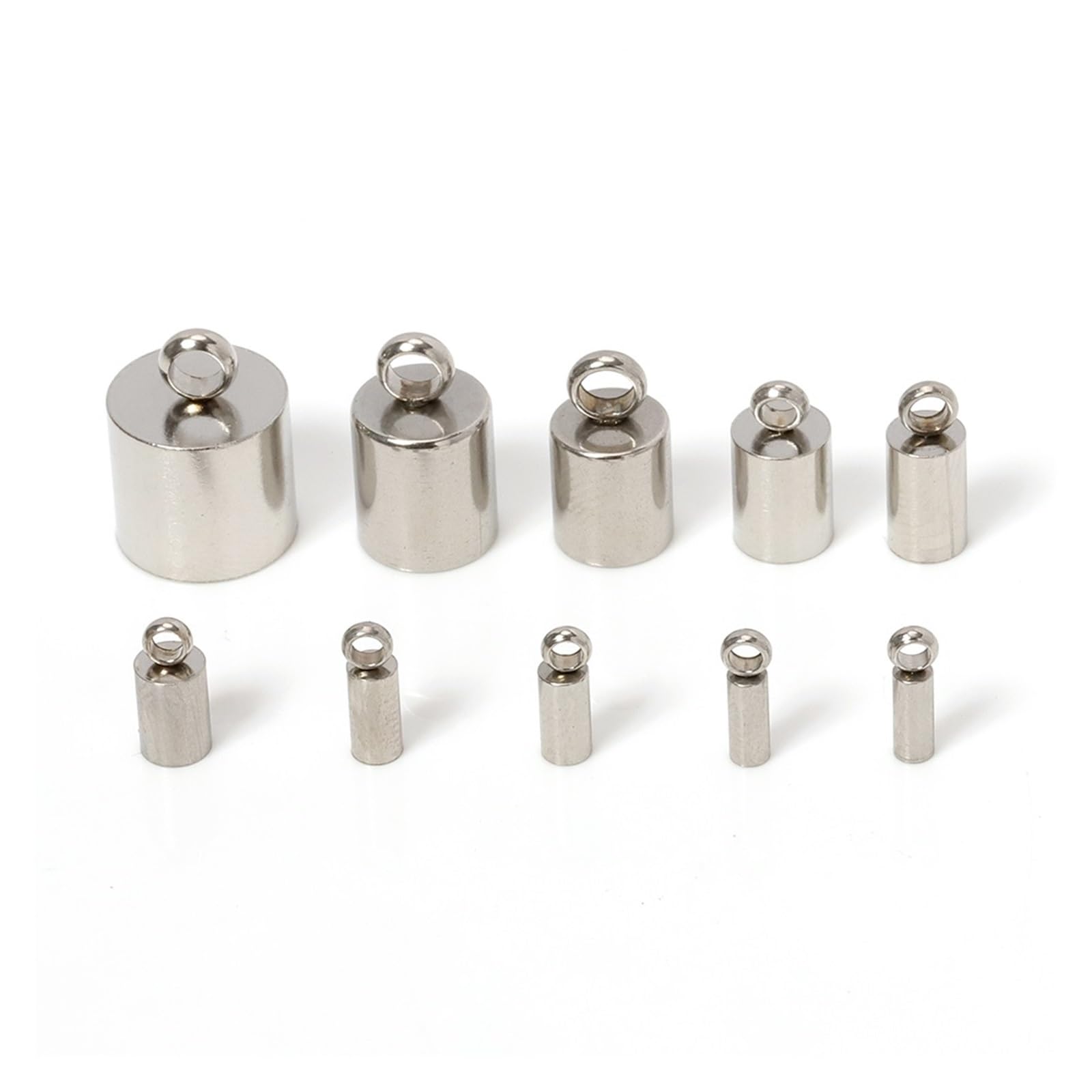 WEKONUMEX Rope Stoppers, Rope Stoppers Pack Of 10 Stainless Steel End Caps Steel 2.0-6.0mm Hole For Jewelry Making(6mm Hole)
